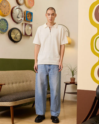 ROLL knit zipper Polo