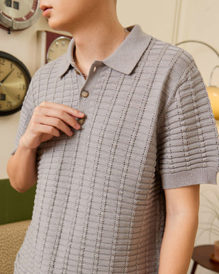 FOLD knit polo shirt