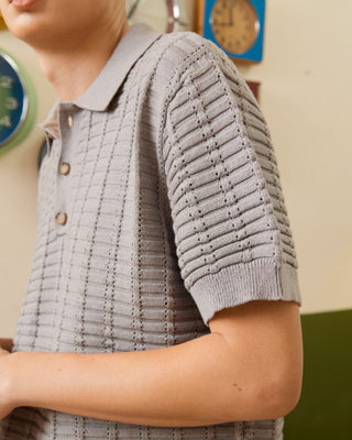FOLD knit polo shirt