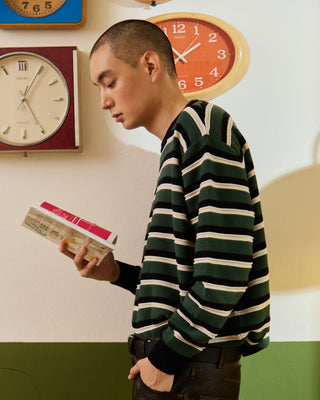 BEN Long-sleeve knit stripe sweater