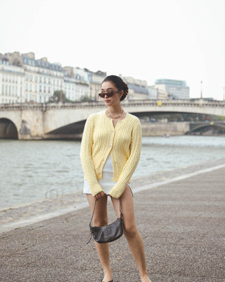 Classic Long Sleeve Cable Cardigan