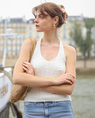 Classic Cable Halter Tank Top