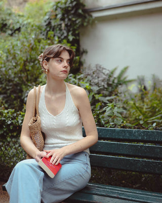 Classic Cable Halter Tank Top