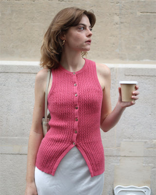 Classic Cable Long Vest