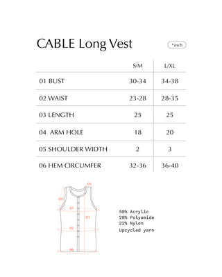 Classic Cable Long Vest
