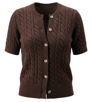 Classic Short Sleeve Cable Cardigan