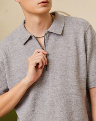 ROLL knit zipper Polo