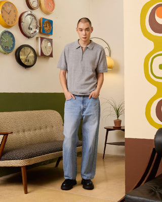 ROLL knit zipper Polo