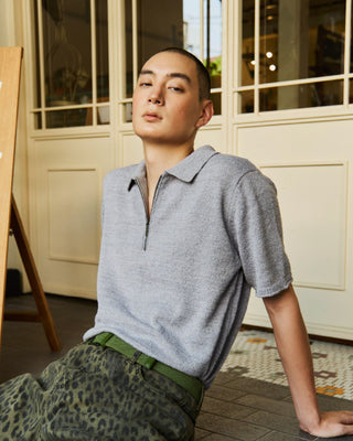 ROLL knit zipper Polo