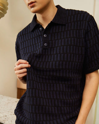 BLOCK knit polo shirt