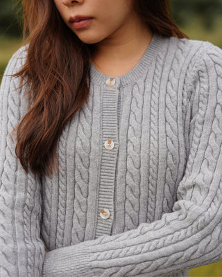 Classic Long Sleeve Cable Cardigan