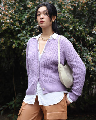 Classic Long Sleeve Cable Cardigan