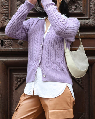Classic Long Sleeve Cable Cardigan
