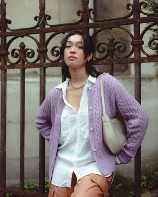 Classic Long Sleeve Cable Cardigan