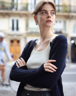 Classic Long Sleeve Cable Cardigan