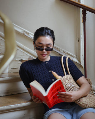 Classic Short Sleeve Cable Cardigan