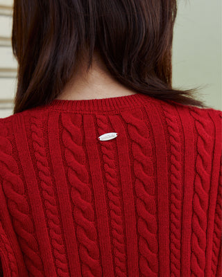 Classic Long Sleeve Cable Cardigan