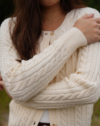 Classic Long Sleeve Cable Cardigan