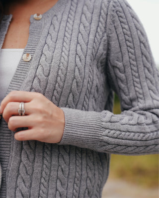 Classic Long Sleeve Cable Cardigan