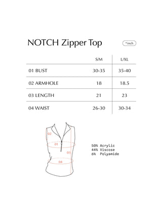NOTCH Zipper Sleeveless top