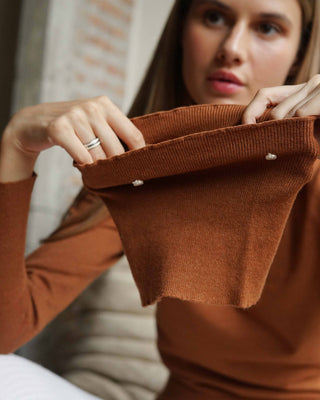 Basic knit PULL-OVER Long sleeve Top