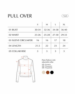 Basic knit PULL-OVER Long sleeve Top