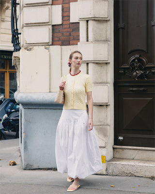 Classic Short Sleeve Cable Cardigan